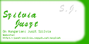 szilvia juszt business card